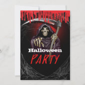 Grimmige Oogst Bloedig Halloween Feest Kaart (Voorkant)