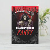 Grimmige Oogstfeest Bloedig Halloweenfeest Kaart (Staand voorkant)