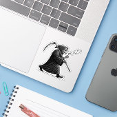 Grimmige Reaper blaasbellen Sticker (Laptop met iPhone)