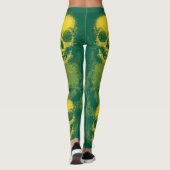 Grimmige Schedel | Geel & Groen Leggings (Achterkant)