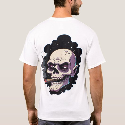 Grimmige Vampier Schedel T-shirt (Achterkant)