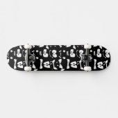 grimmige zwarte en witte cartoon persoonlijk skateboard (Horizontaal)