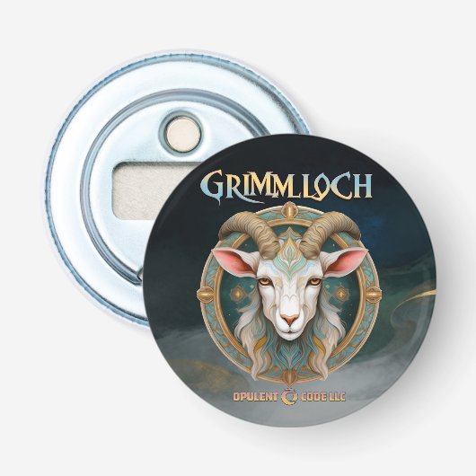 Grimmloch Geit Embleem Fantasy RPG Button Flesopener (Voorkant)
