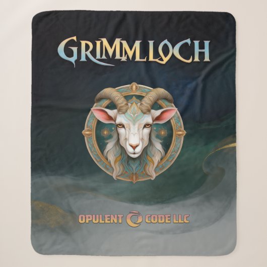 Grimmloch Geit Embleem Fantasy RPG Enkelzijdig Sherpa Deken (Voorkant)