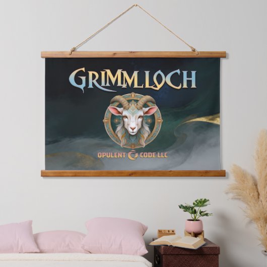 Grimmloch Geit Embleem Fantasy RPG Hangend Wandkleed (Slaapkamer)