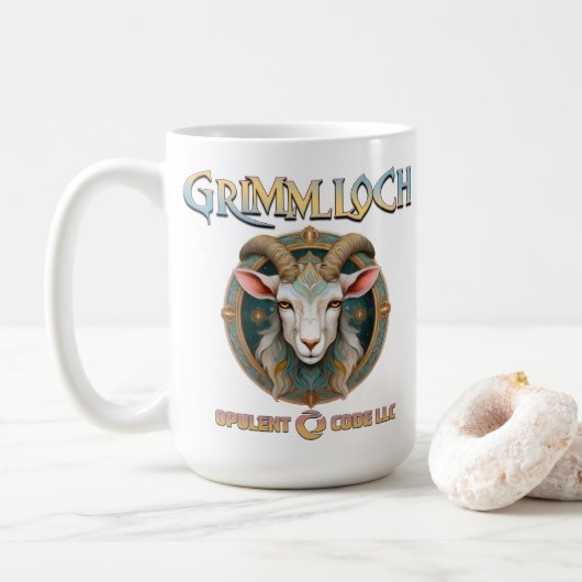 Grimmloch Geit Embleem Fantasy RPG Koffiemok (Met donut)
