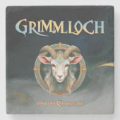 Grimmloch Geit Embleem Fantasy RPG Stenen Onderzetter (Voorkant)