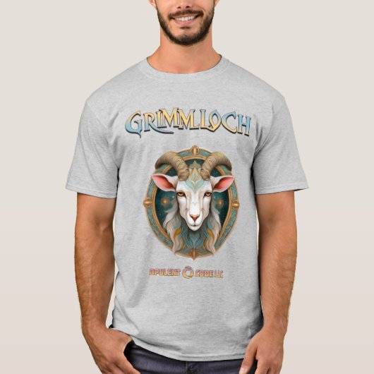 Grimmloch Geit Embleem Fantasy RPG T-shirt (Voorkant)