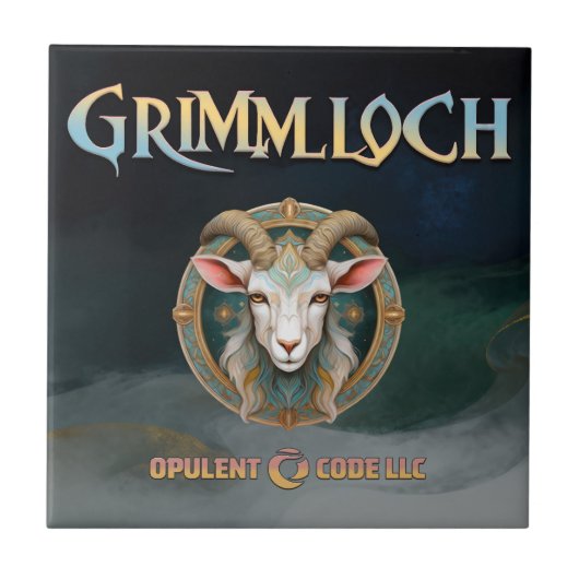 Grimmloch Geit Embleem Fantasy RPG Tegeltje (Voorkant)