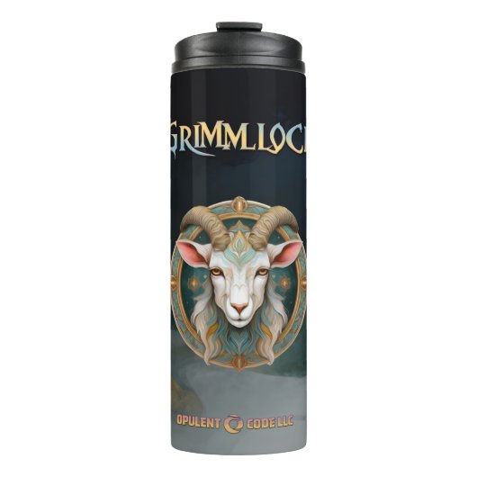 Grimmloch Geit Embleem Fantasy RPG Thermosbeker (Voorkant)