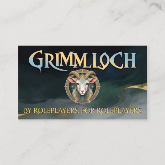 Grimmloch Geit Embleem Fantasy RPG Visitekaartje (Voorkant)