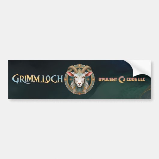 Grimmloch Geitembleem Fantasy RPG Bumpersticker (Voorkant)