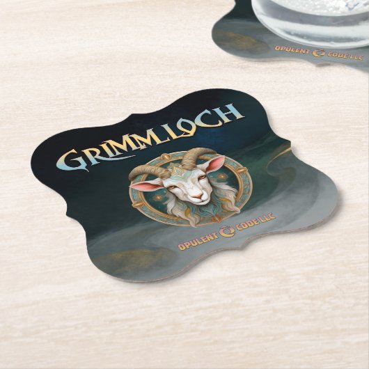 Grimmloch Geitembleem Fantasy RPG Kartonnen Onderzetters (Gekanteld)