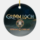 Grimmloch Geitembleem Fantasy RPG Keramisch Ornament (Achterkant)