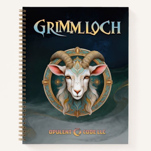 Grimmloch Geitembleem Fantasy RPG Notitieboek (Voorkant)
