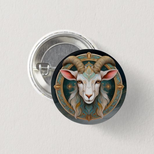 Grimmloch Geitembleem Fantasy RPG Ronde Button 3,2 Cm (Voorkant /achterkant)