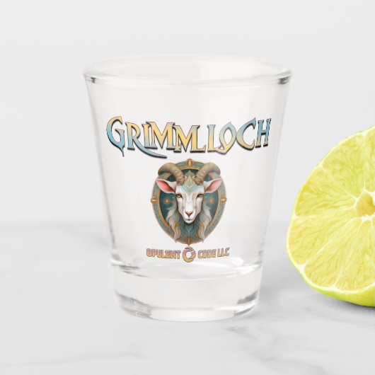 Grimmloch Geitembleem Fantasy RPG Shot Glas (Voorkant)