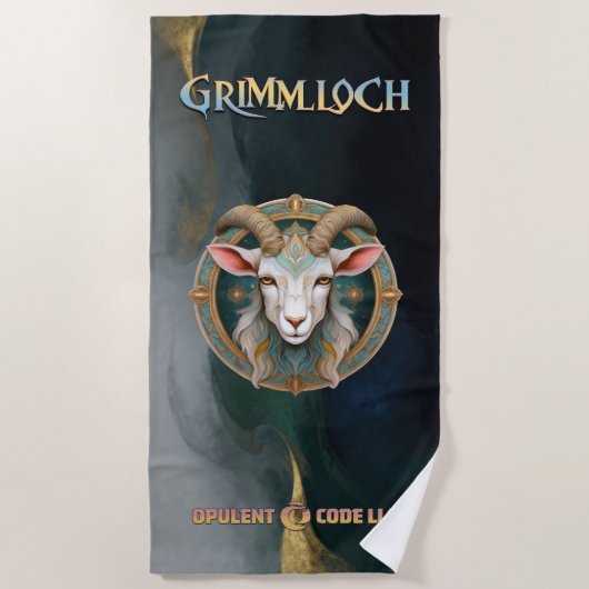Grimmloch Geitembleem Fantasy RPG Strandlaken (Voorkant)