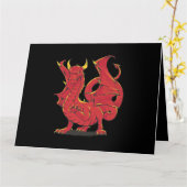 Grimmy Red Dragon Chinese Red Kaart (Gele Bloem)