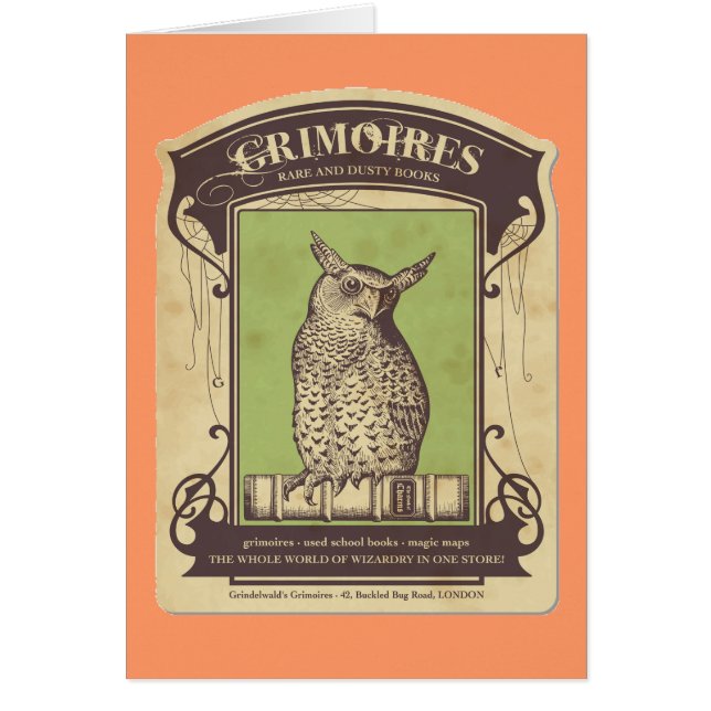 Grimoires Owl Wenskaart (Voorkant)