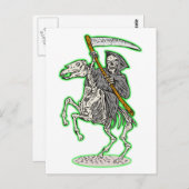 grimpapier op paard met scythe briefkaart (Voorkant / Achterkant)