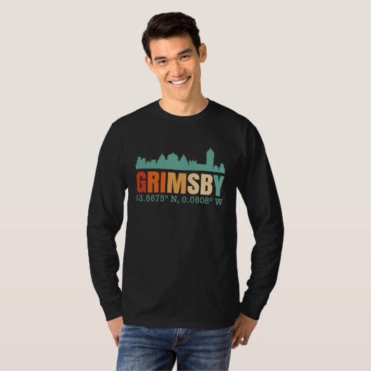 Grimsby City Skyline T-shirt (Voorkant volledig)