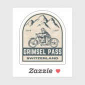 Grimselpas zwitserse-alpen motorfietstocht sticker (Vel)