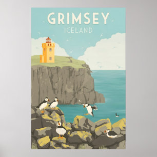 Grimsey IJsland Reisposter Poster