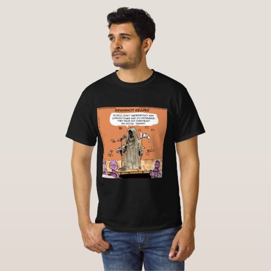 Grimshot Reaper Funny Grim Reaper Standup Comic T-shirt (Voorkant volledig)