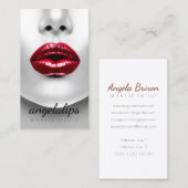 Grimster Rode lippen Elegant Visitekaartje (Voorkant / Achterkant)