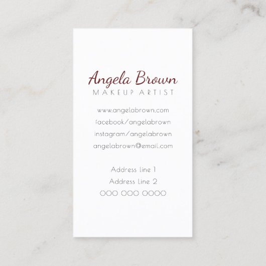 Grimster Rode lippen Elegant Visitekaartje (Achterkant)