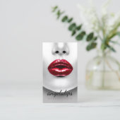 Grimster Rode lippen Elegant Visitekaartje (Staand voorkant)