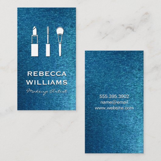 Grimwerk gereedschap | Blauwe Textuur Achtergrond Visitekaartje (Voorkant / Achterkant)