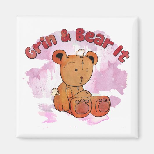 grin and bear it magneet (Voorkant)