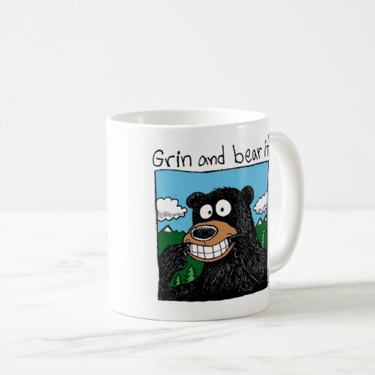 grin en beer het koffiemok (Voorkant rechts)