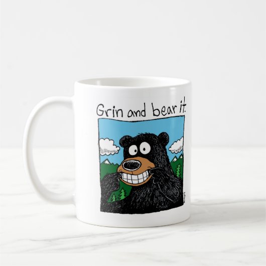 grin en beer het koffiemok (Links)