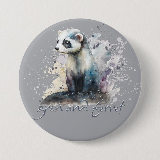 Grin en Ferret Pun Ronde Button 7,6 Cm (Voorkant)