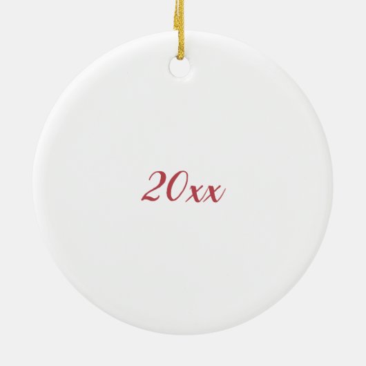 Grin Face met Red Hearts gepersonaliseerd Keramisch Ornament (Achterkant)