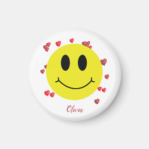 Grin Face met Red Hearts gepersonaliseerd Magneet