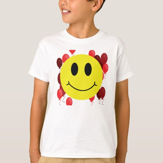 Grin Face met Rode ballonnen T-shirt (Voorkant)