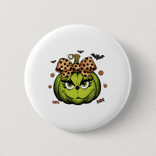 Grinc Pumpkin Coquette Pumpkin Halloween Spooky Se Ronde Button 5,7 Cm