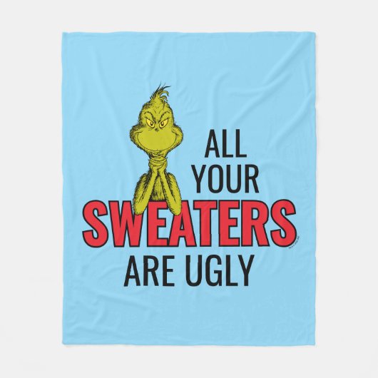 Grinch | Al je truien zijn lelijk Fleece Deken (Voorkant)
