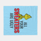 Grinch | Al je truien zijn lelijk Fleece Deken (Voorkant (Horizontaal))