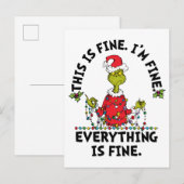 Grinch | Alles is goed Feestdagenkaart (Voorkant / Achterkant)