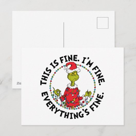 Grinch | Alles is goed Feestdagenkaart (Voorkant / Achterkant)