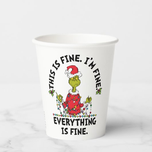 Grinch | Alles is goed Papieren Bekers (Voorkant)
