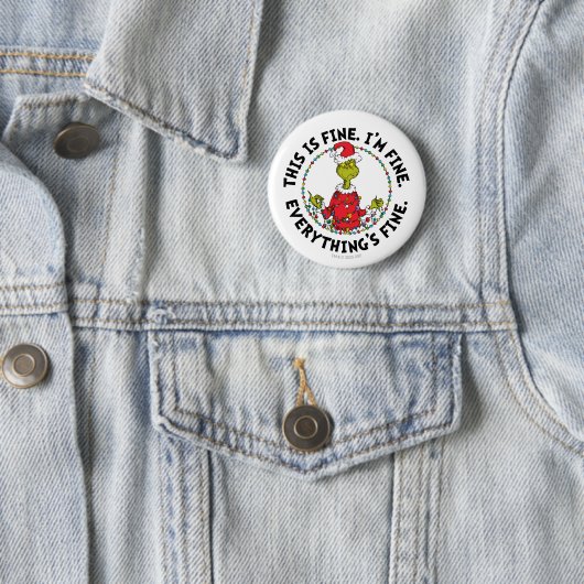 Grinch | Alles is goed Ronde Button 5,7 Cm (In situ)