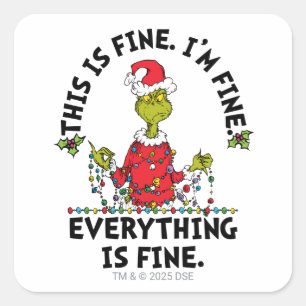 Grinch   Alles is goed Vierkante Sticker