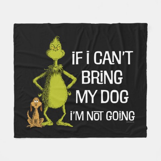 Grinch Als ik mijn hond niet kan brengen kom ik ni Fleece Deken (Voorkant (Horizontaal))