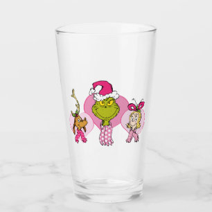 Grinch-bende in roze Valentijnsportret Glas